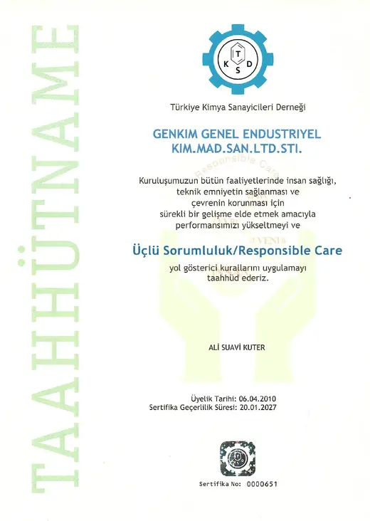 Üçlü Sorumluluk sertifikası